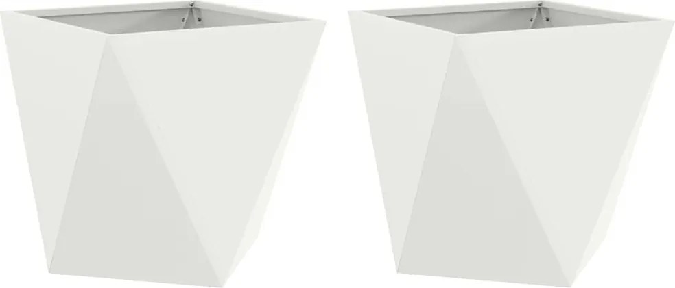 vidaXL Növénytartó 2 pcs Fehér 50 x 50 x 50 cm Acél