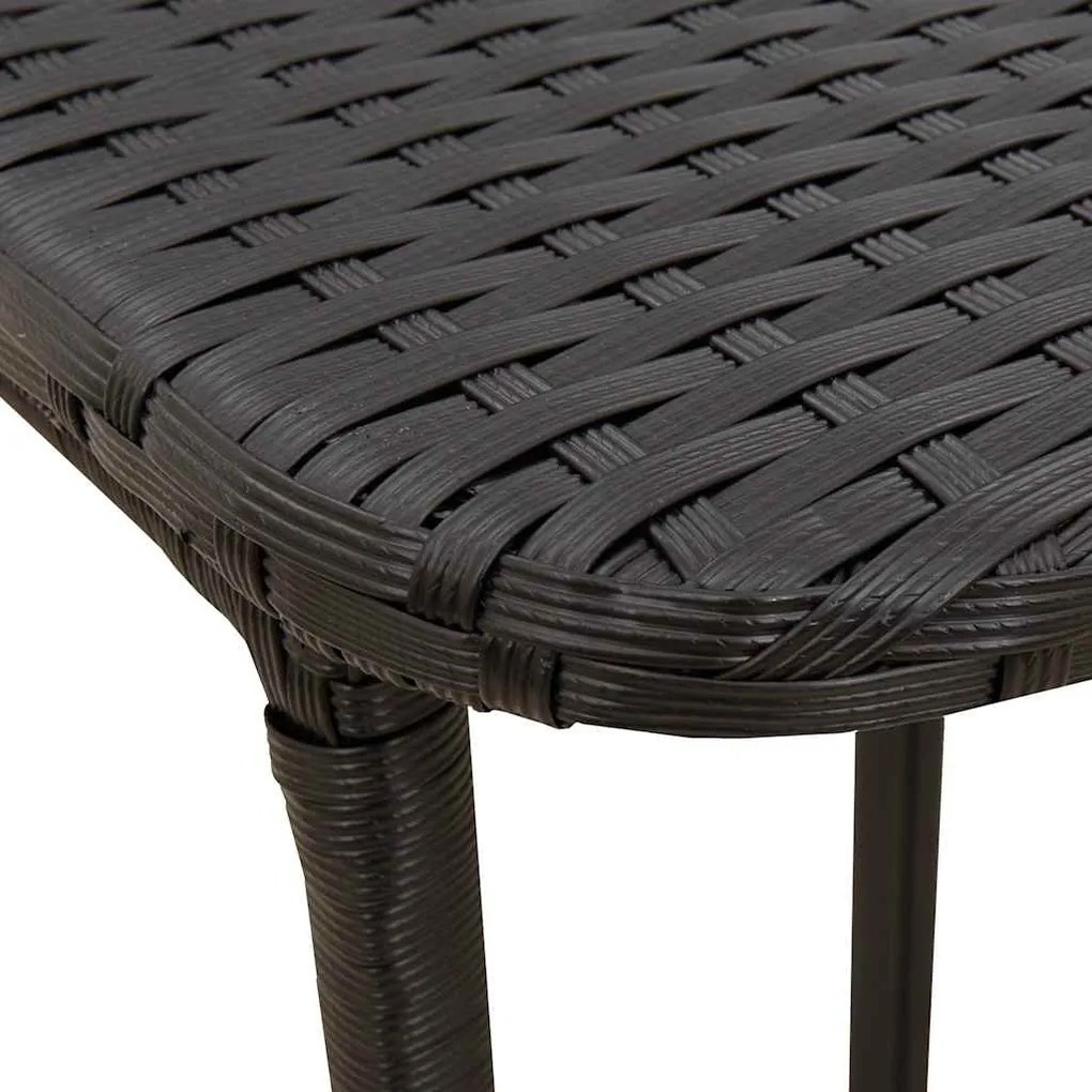 fekete polyrattan összecsukható kerti asztal 90x51x75 cm