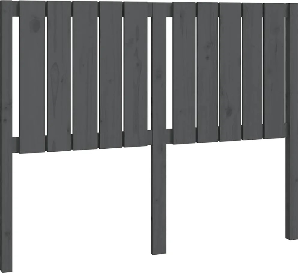 vidaXL szürke tömör fenyőfa ágyfejtámla 125,5 x 4 x 100 cm