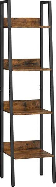 VASAGLE keskeny könyvespolc (140 cm), helytakarékos állópolc, barna
