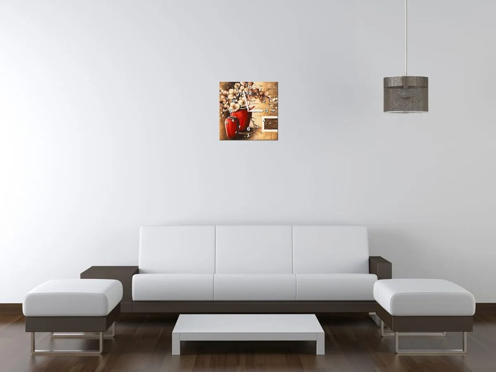 Gario Órás falikép Orchidea piros vázában Méret: 40 x 40 cm