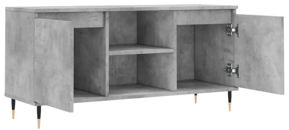 betonszürke szerelt fa TV-szekrény 104x35x50 cm