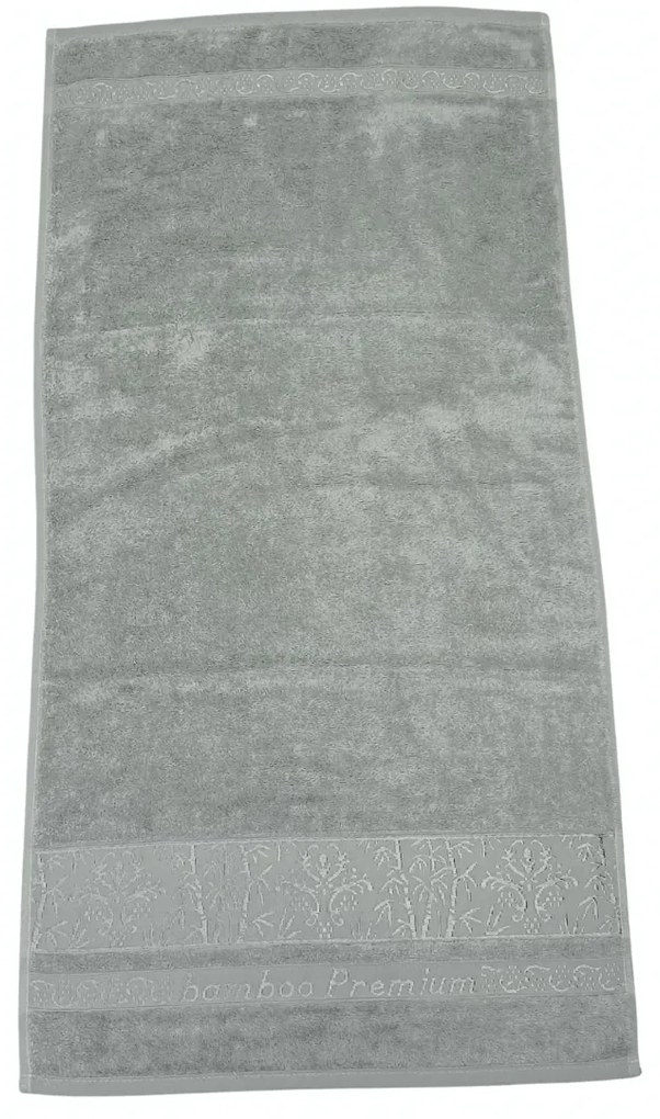 Bambusz törölköző, szürke, klasszikus, 50x90cm, TiaHome