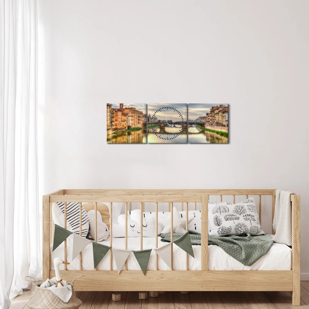 Kép - Híd a folyón (órával) (90x30 cm)