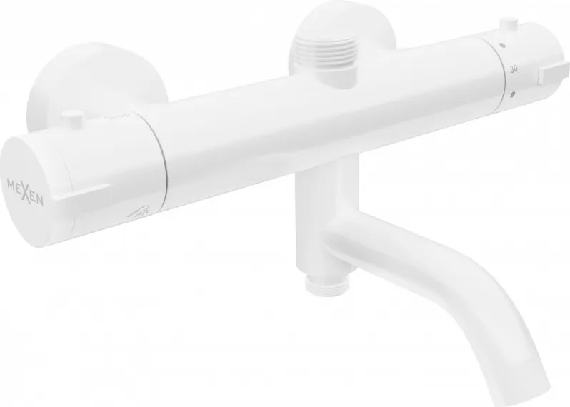 Mexen Kai termosztatikus kád-zuhany csaptelep, fehér - 77900-20
