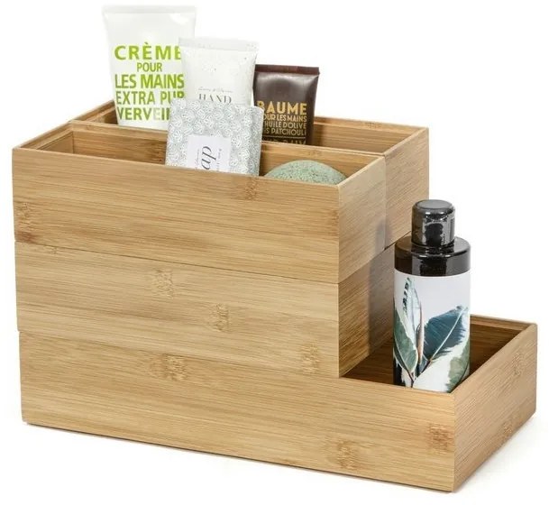 Szervező Compactor Bamboo Box, 15 x 7,5 x 6,5 cm, natúr fa