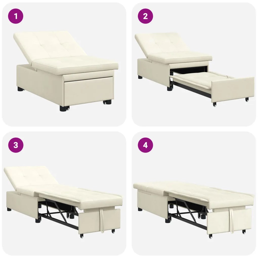 Kanapéágy Krém 67 x 194 x 38 cm Bársony