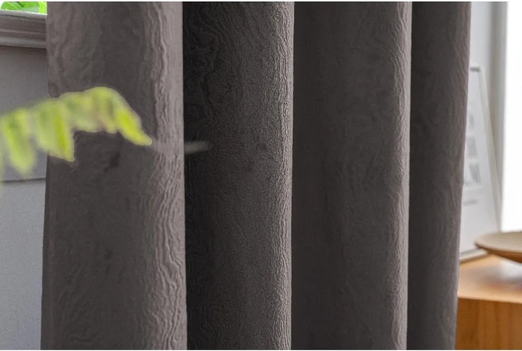 Sötétítő függöny DUNES VELVET 140x250 cm, sötétszürke Felfüggesztés: Fém gyűrűk