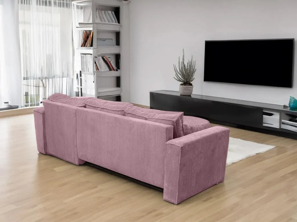 Világoslila sarokkanapé SMART COSARO, kétoldalas + 2 párna INGYEN