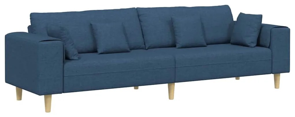 Szövet kanapé párnával Kék 208 cm szövet