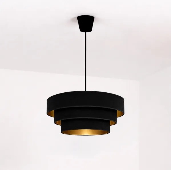 BRILAGI - LUNETA kábeles függőlámpa 1xE27/60W/230V, átmérő 40 cm, fekete/arany