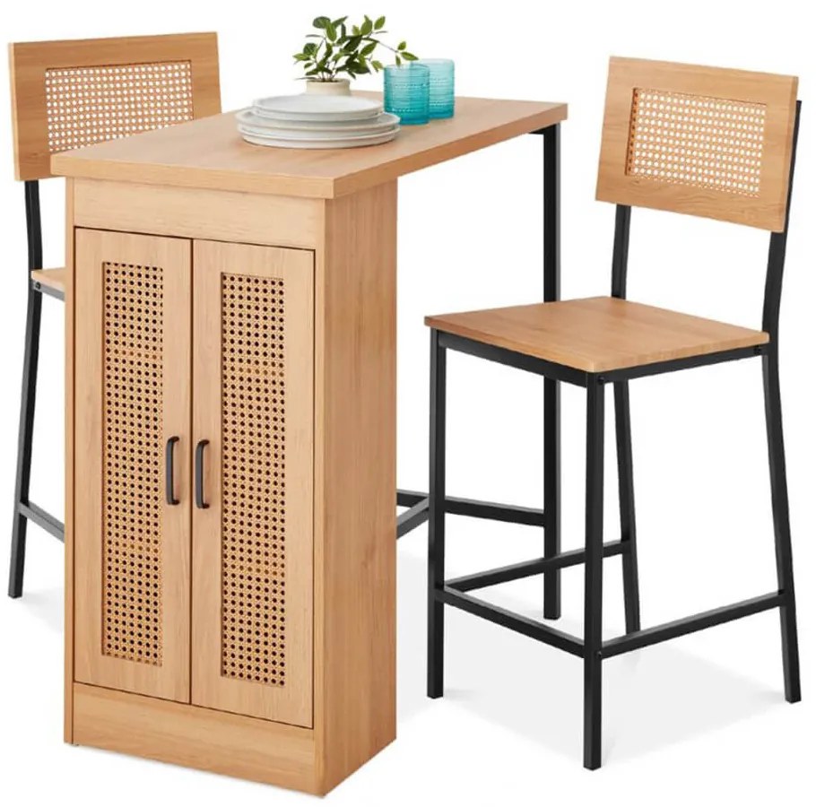 3 részes magasított étkezőgarnitúra tárolóval