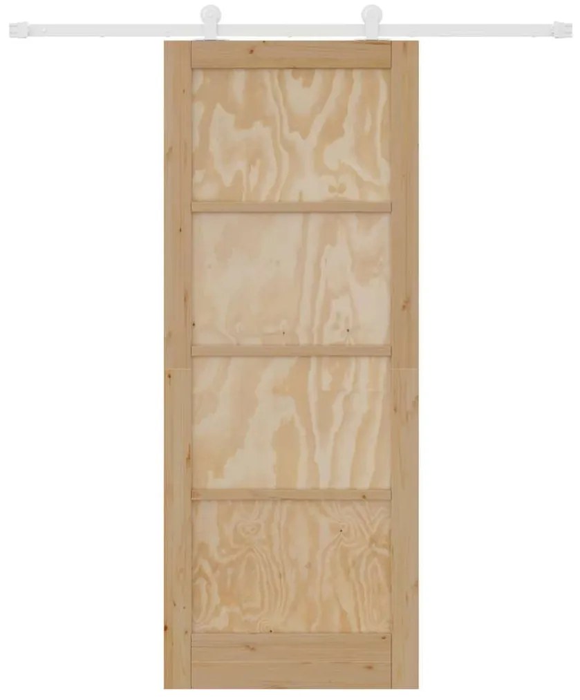 Tolóajtó Szett Természetes és fehér 83 x 211 cm