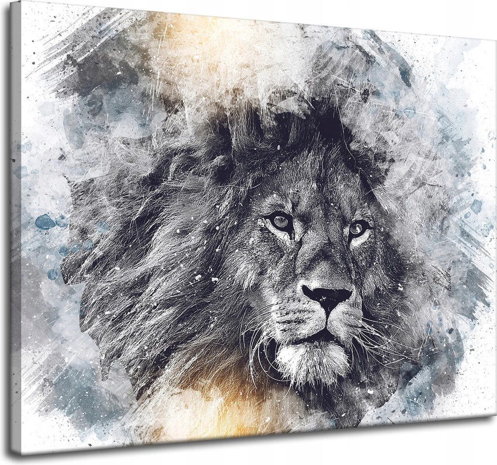 Vászonkép A szomorú oroszlán fekete arca 100x80 cm Ideális ajándék