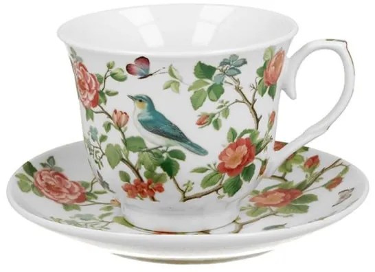 Madaras porcelán teás csésze aljjal- 250 ml - díszdobozban