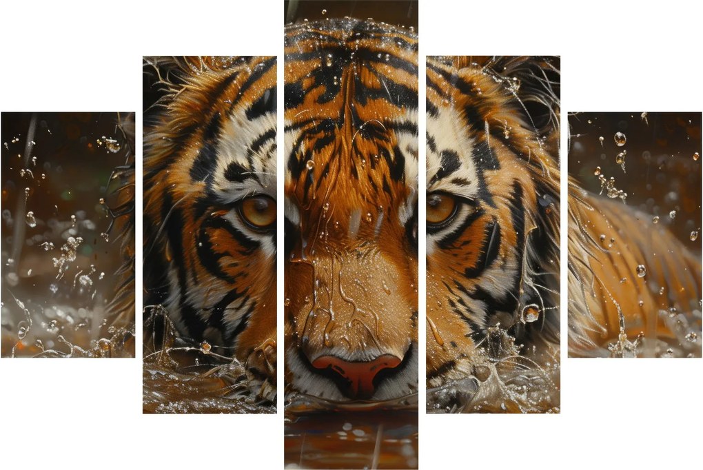 Kép - Portré egy tigris a vízben (150x105 cm)