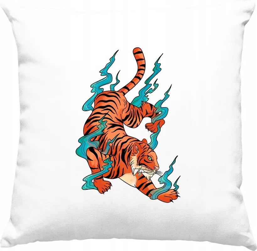 Tigris párna Művészet 5 fehér