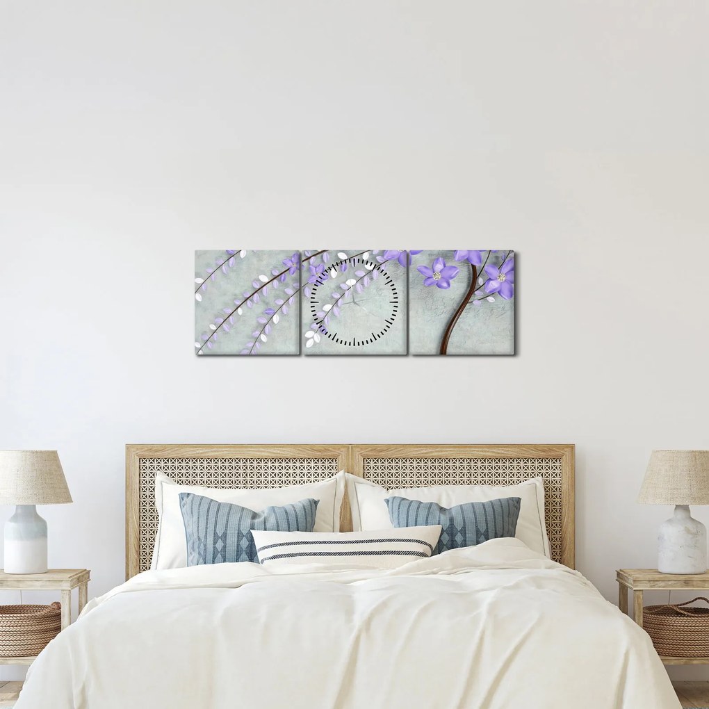 Kép - Lila eső (órával) (90x30 cm)