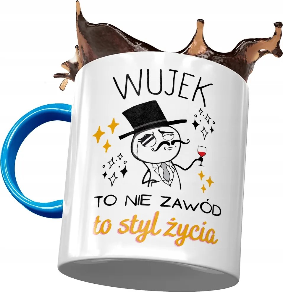 Kék bögre Bácsi bácsinak Ajándék fényképes nyomtatással