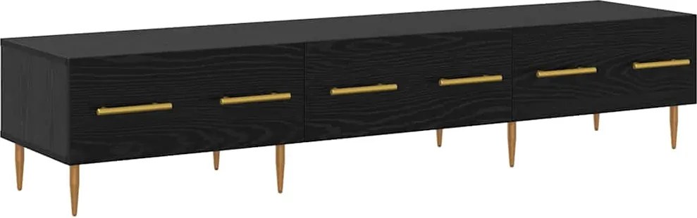 vidaXL TV szekrény fiókkal Fekete tölgy 150 x 36 x 30 cm Faanyag