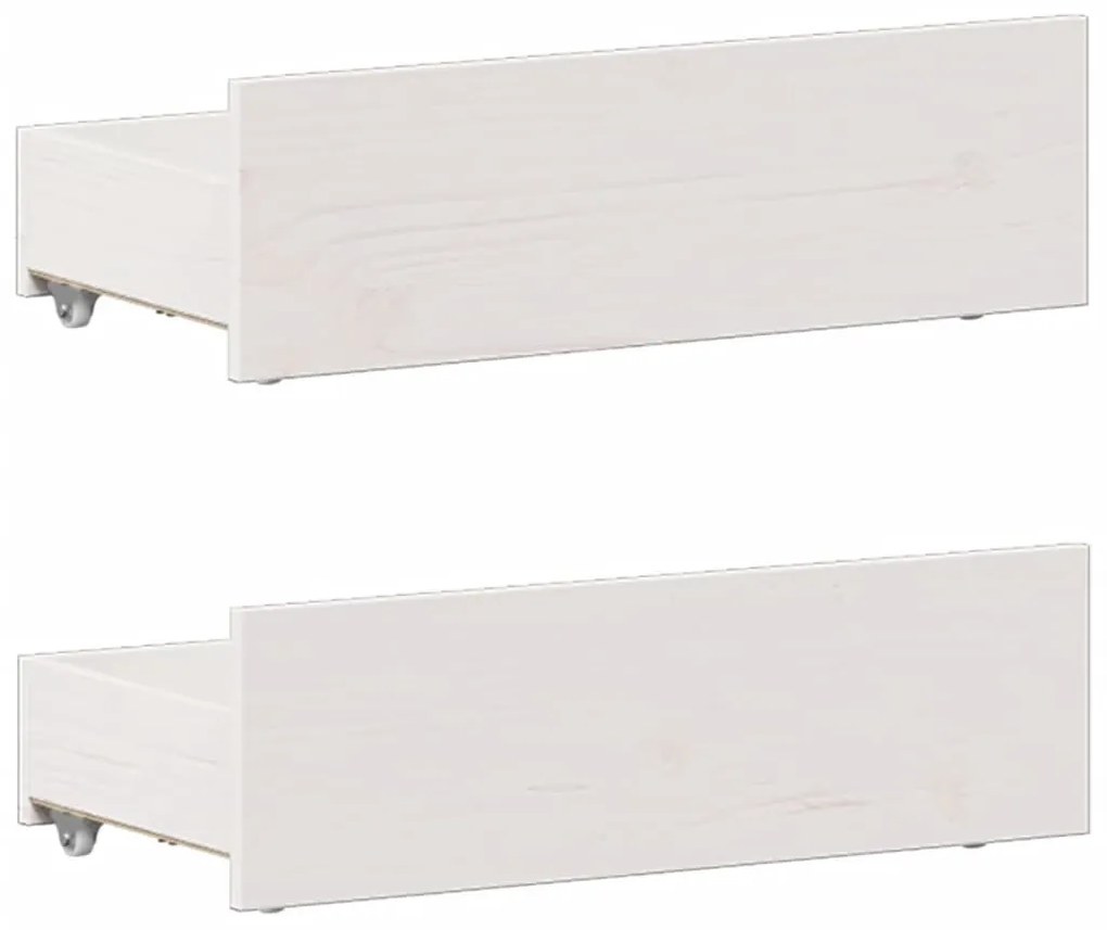 fehér tömör fenyőfa könyvespolcos ágy matrac nélkül 90 x 200 cm