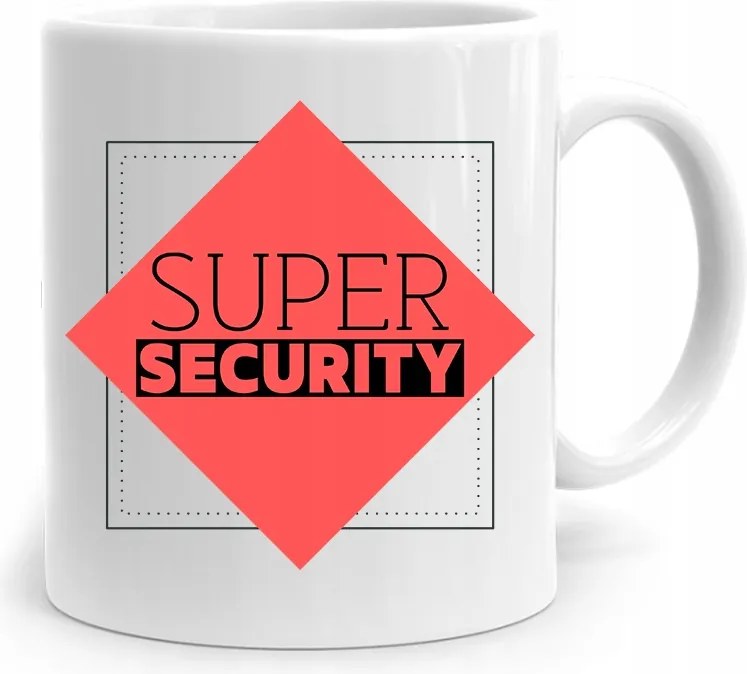 Őrző-védő Bögre Security nyomott mintával
