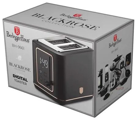 BerlingerHaus Digitális kenyérpirító (870 W) Black Rose Collection BH/9661