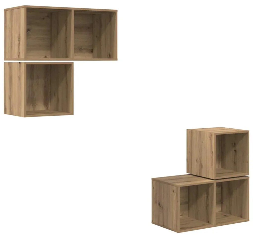 TV szekrény garnitúra 4 pcs kézműves tölgy 37 x 37 x 72 cm