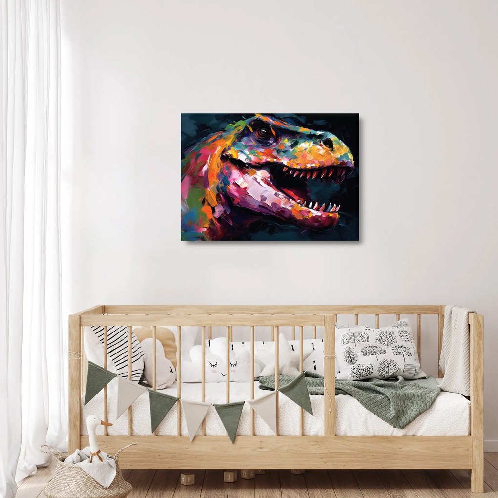 Üveg kép - Dinoszaurusz, festészet (70x50 cm)