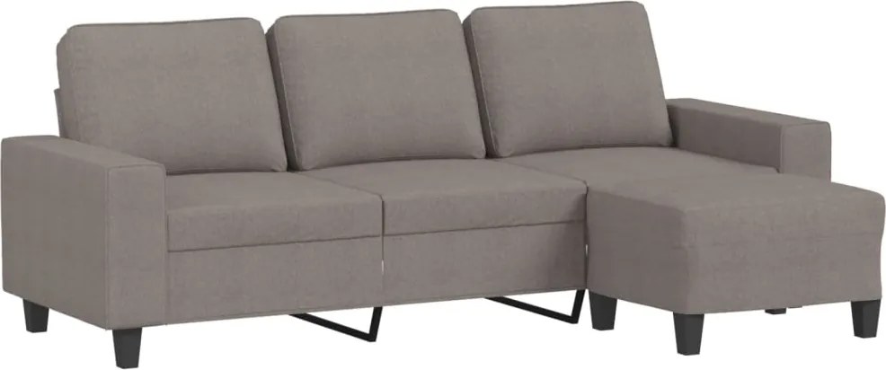 vidaXL 3 személyes tópszínű szövet kanapé lábtartóval 180 cm