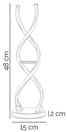 ONLI - LED Asztali lámpa DNA LED/12W/230V 4000K 48,5 cm ezüst