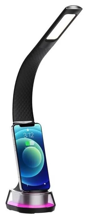 Immax 08973L - CORELLA LED RGB asztali lámpa, 7W, 12V, fekete, dimmelhető