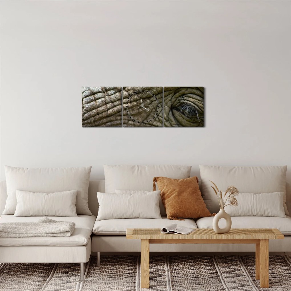 Kép - Közelkép az öreg elefánt szeméről (órával) (90x30 cm)