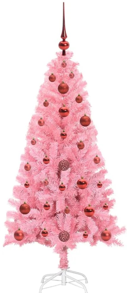Karácsonyfa 150 LED-del állvánnyal Rózsaszín 120 cm PVC