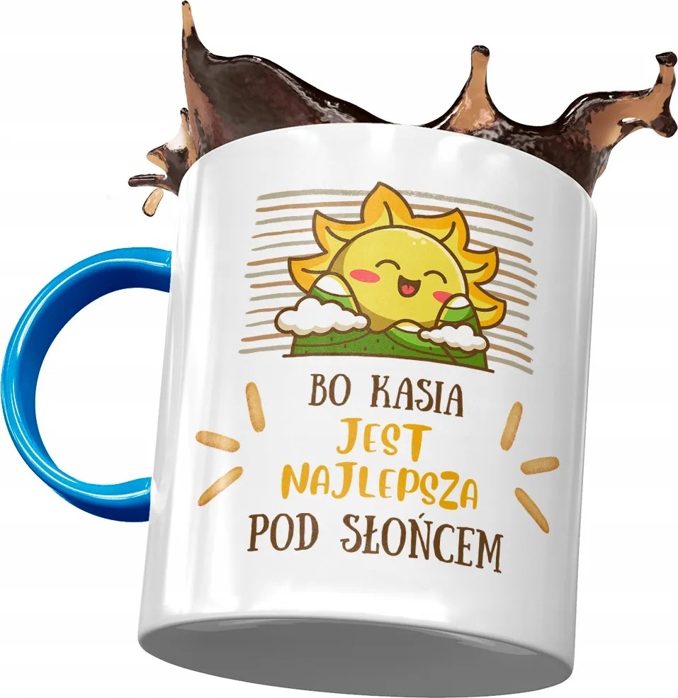 Kék Bögre Kasi Barátnő Feleség Ajándék Nyomtatott Fotóval