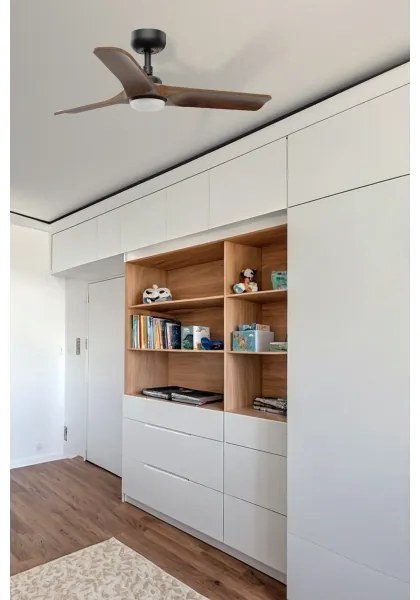 FARO 33806WT-1TW - LED dimm. vent. HEYWOOD S 10W/230V fa/fekete átm. 90 cm WT+DO