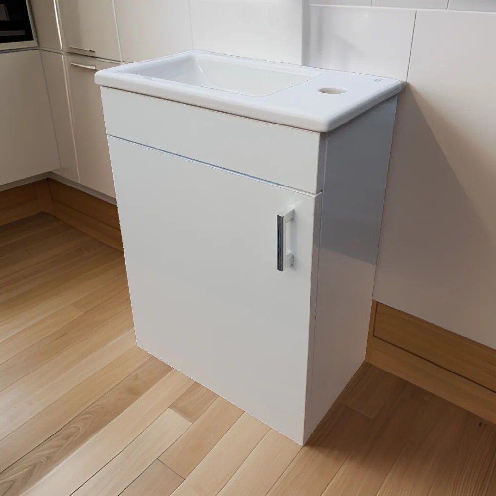 VivaStyle NIKA - fali függesztett - fürdőszobabútor CeraStyle 71100 porcelán mosdóval 42 x 24 cm