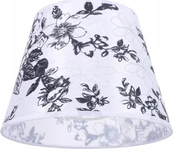Lámpaernyő Kúpos Fehér Fekete Rózsa Lámpahenger E27 Osaldi R11