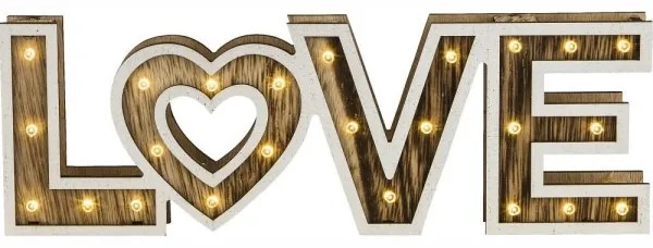 Globo 29976 - LED asztali lámpa LOVE 24xLED/0,06W/3xAA nyárfa