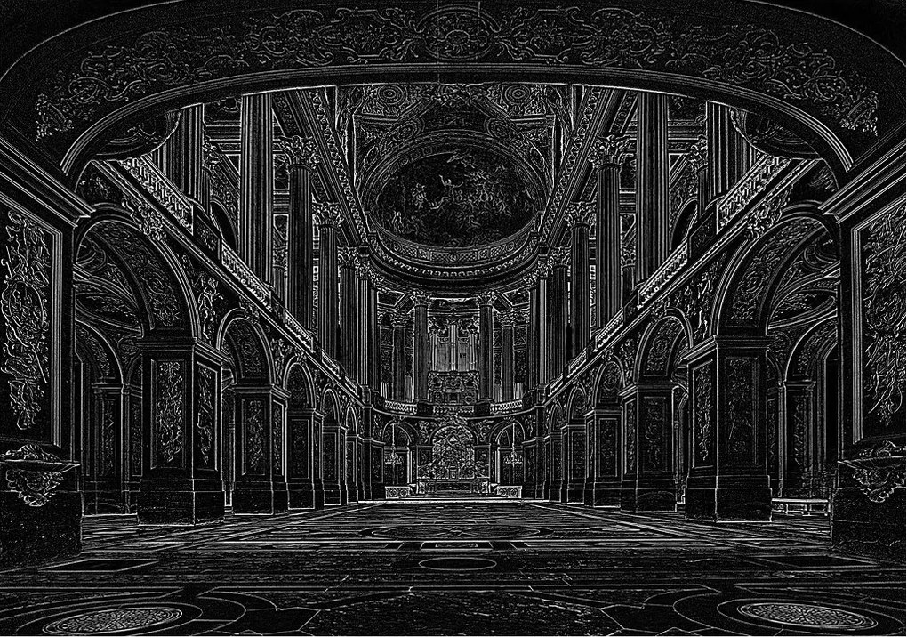 Fotótapéta Monumentális építészet fekete-fehérben 200x140 +ragasztó