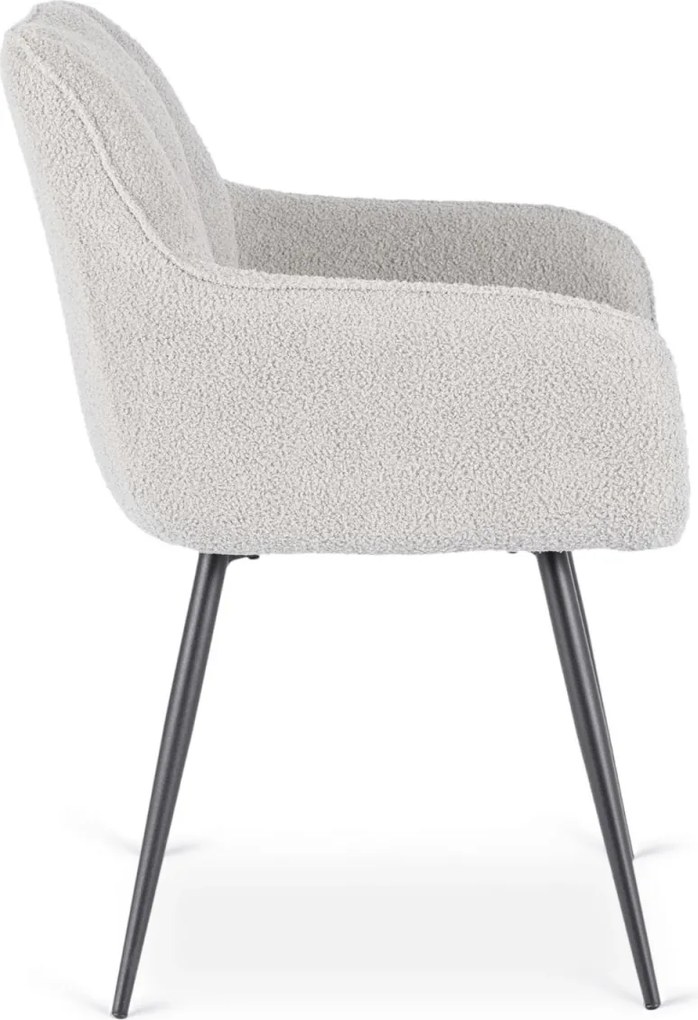 Szék szürke színben, bouclé kárpittal. NAWARA