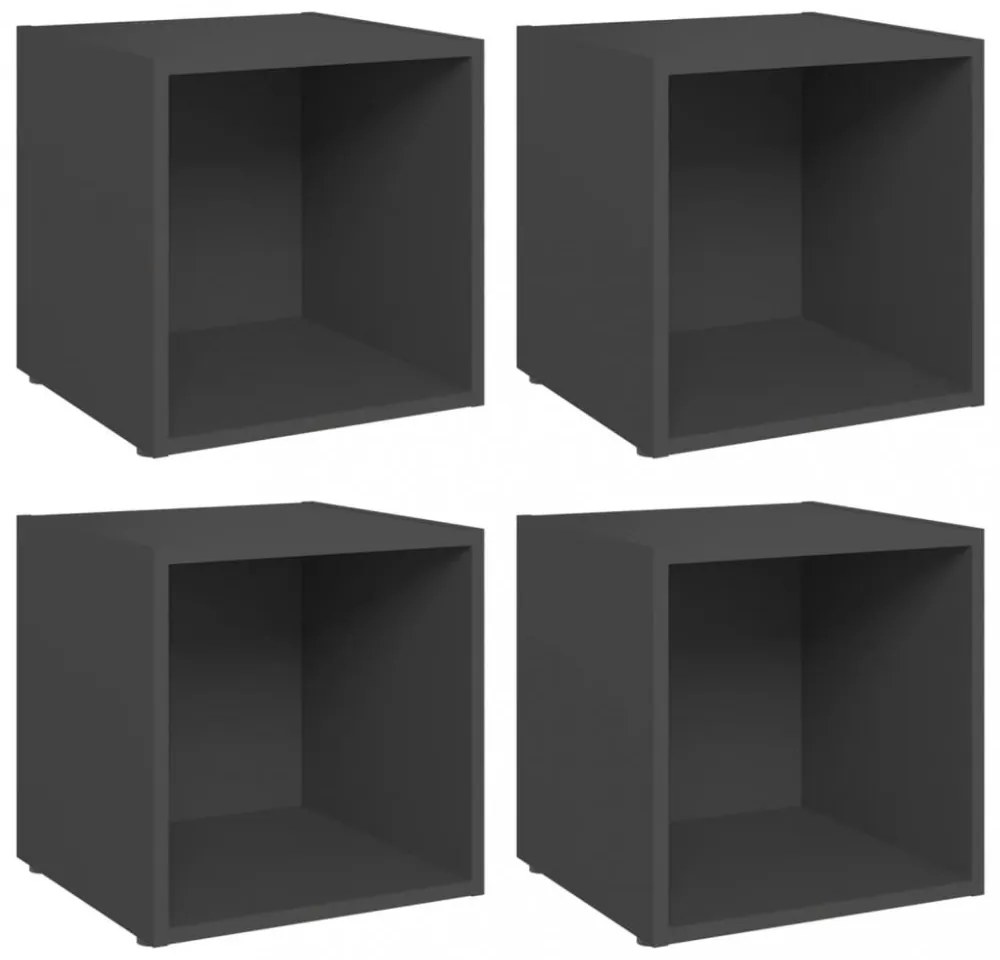 4 db szürke szerelt fa TV-szekrény 37 x 35 x 37 cm