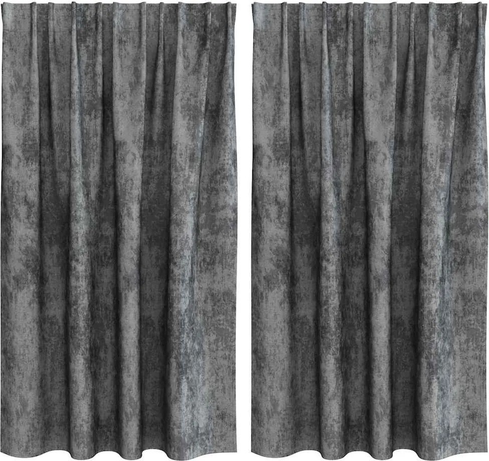 vidaXL Bársonyfüggönyök függönyökkel 2 pcs Szürke 140 x 140 cm Bársony