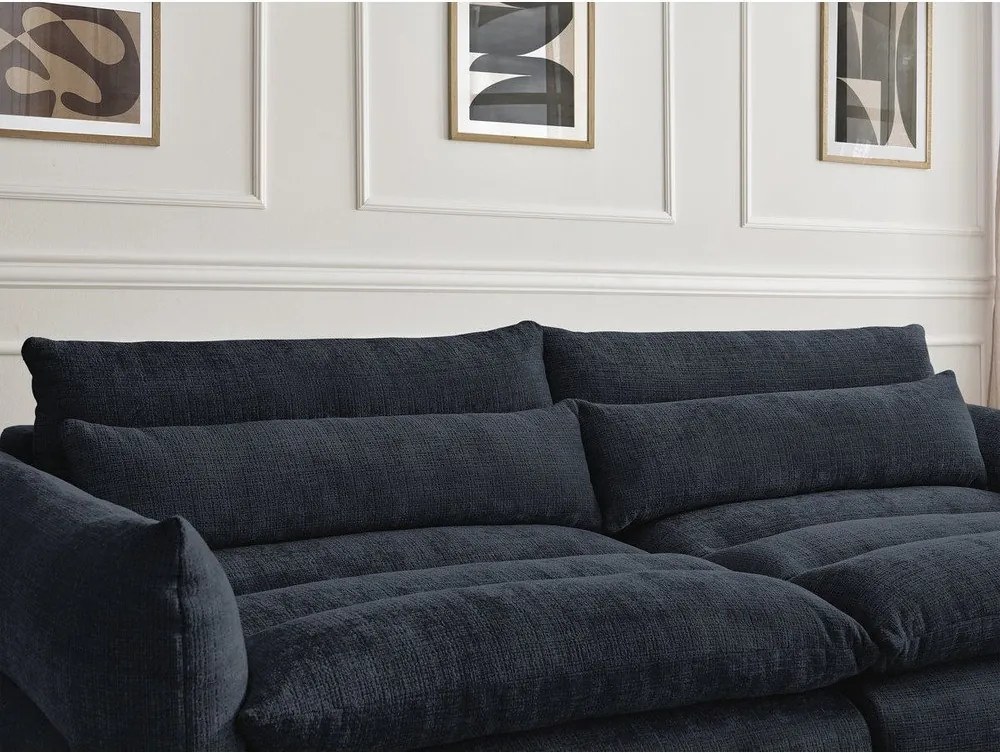 Sötétkék zsenília kanapé 276 cm Neil – Bobochic Paris