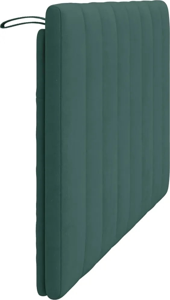 sötétzöld bársony fejtámla párna Hanko 140 cm