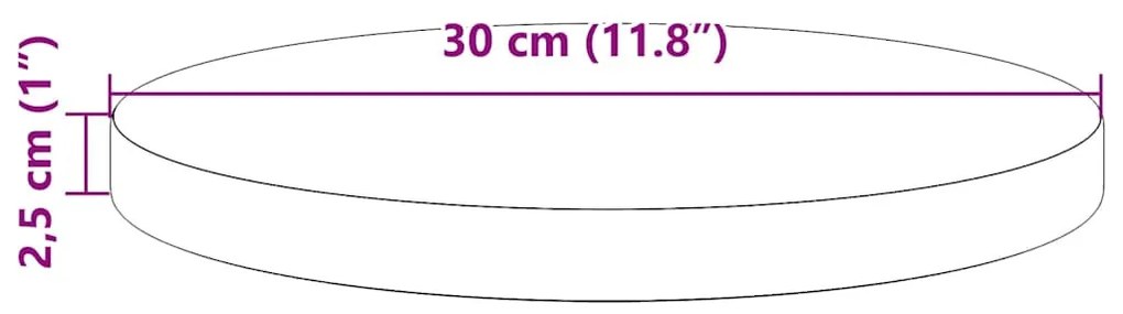 viaszbarna tömör fenyőfa kerek asztallap Ø30 x 2,5 cm