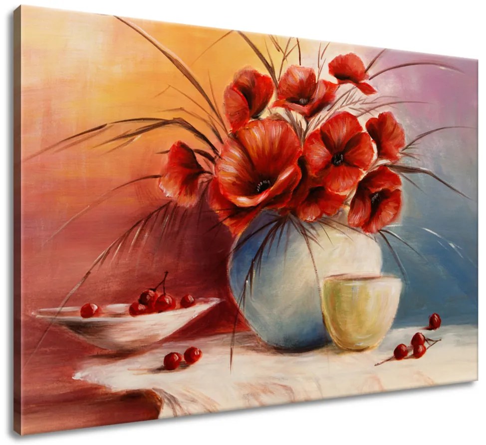 Gario Vászonkép Pipacs kompozíció Méret: 100 x 40 cm