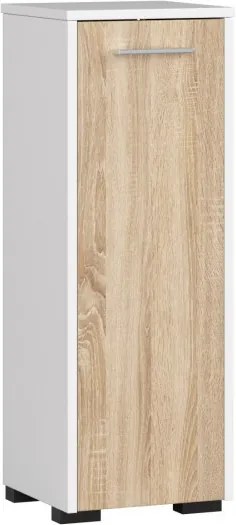 Baures FIN S30 1D fürdőszoba szekrény, fehér, sonoma színben
