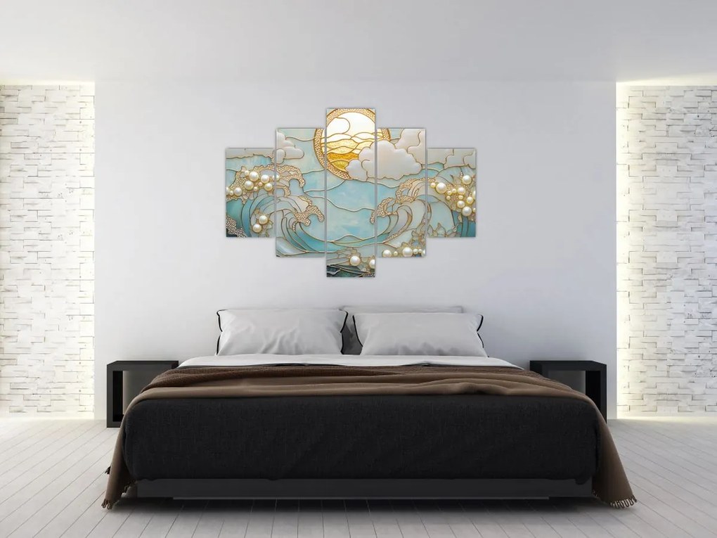 Kép - 3D gyöngyök az óceánban (150x105 cm)