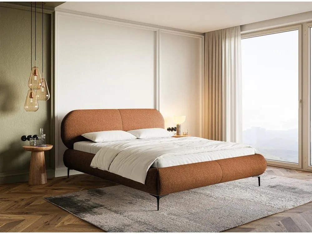 Franciaágy 180 cm Octave 180B (ágyráccsal) (réz + piros). 1099977